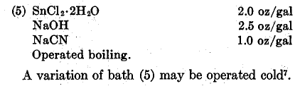 alkaline stannate immersion bath